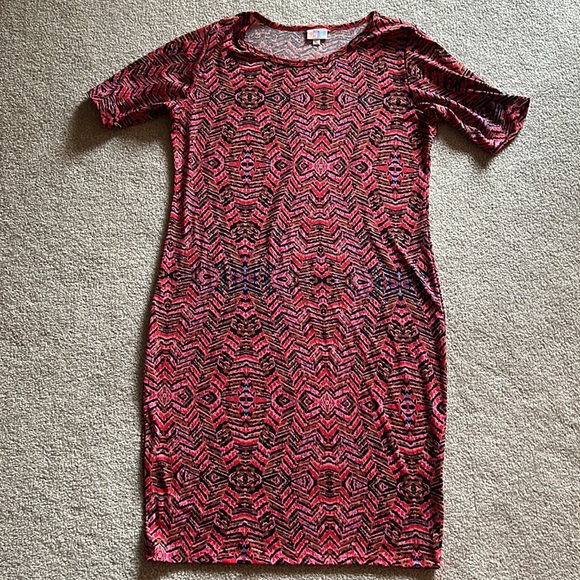 LuLaRoe Julia fitted knit dress, size XL - Picture 2 of 4